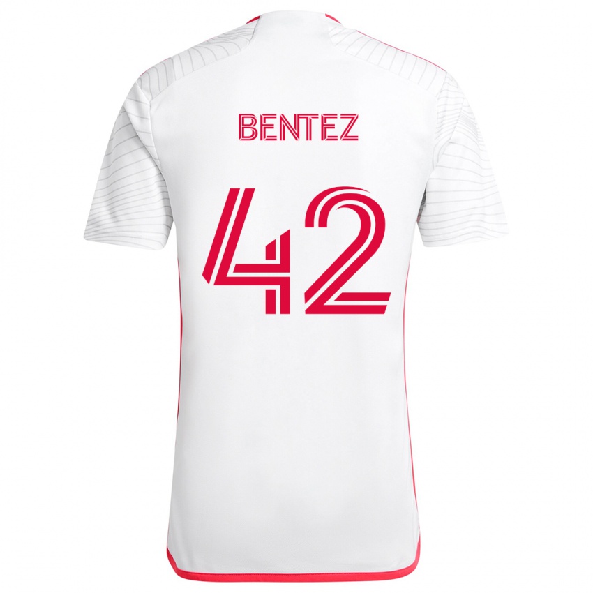 Børn Óscar Benítez #42 Hvid Rød Udebane Spillertrøjer 2024/25 Trøje T-Shirt