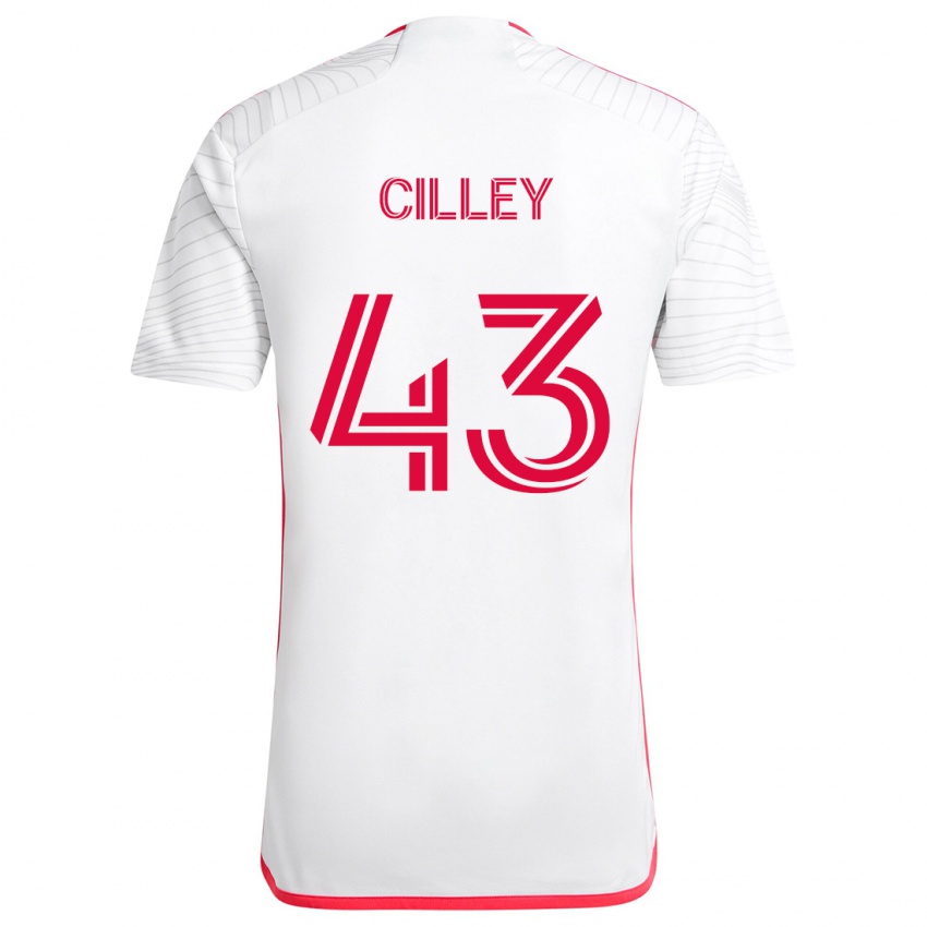 Børn Cam Cilley #43 Hvid Rød Udebane Spillertrøjer 2024/25 Trøje T-Shirt