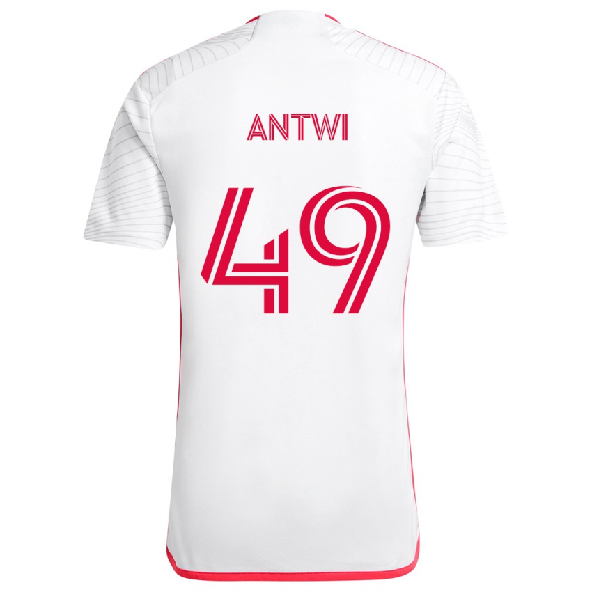 Børn Seth Antwi #49 Hvid Rød Udebane Spillertrøjer 2024/25 Trøje T-Shirt