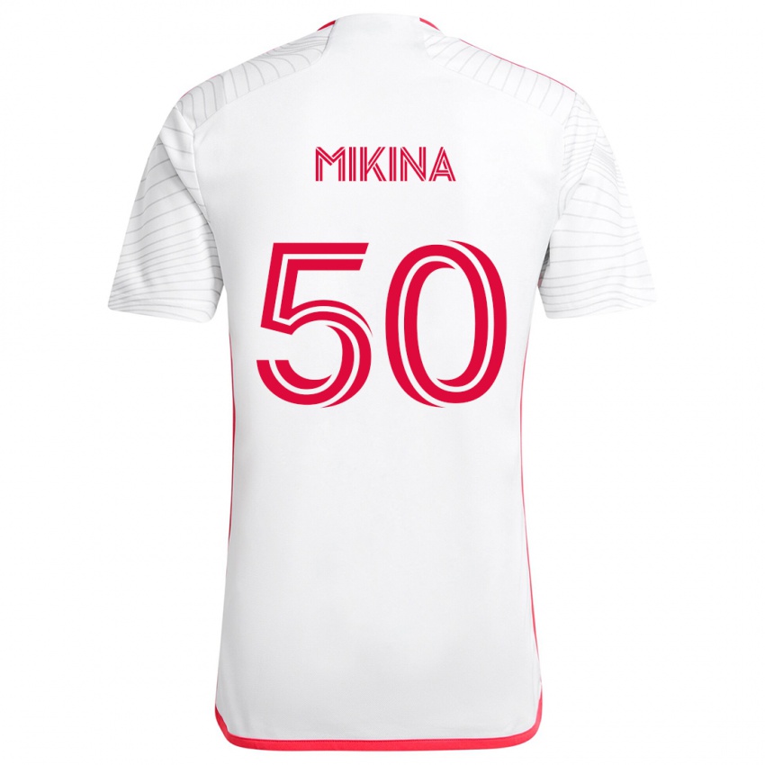 Børn Gabriel Mikina #50 Hvid Rød Udebane Spillertrøjer 2024/25 Trøje T-Shirt