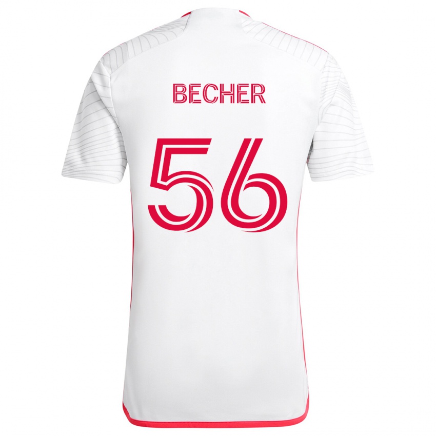 Børn Ryan Becher #56 Hvid Rød Udebane Spillertrøjer 2024/25 Trøje T-Shirt