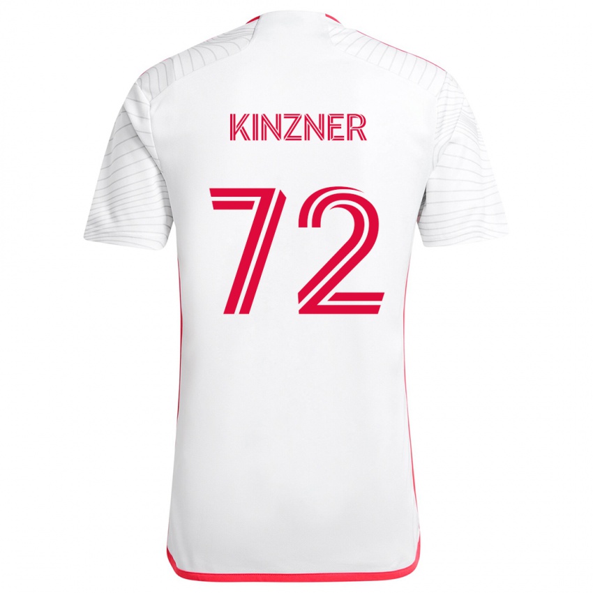 Børn Eric Kinzner #72 Hvid Rød Udebane Spillertrøjer 2024/25 Trøje T-Shirt