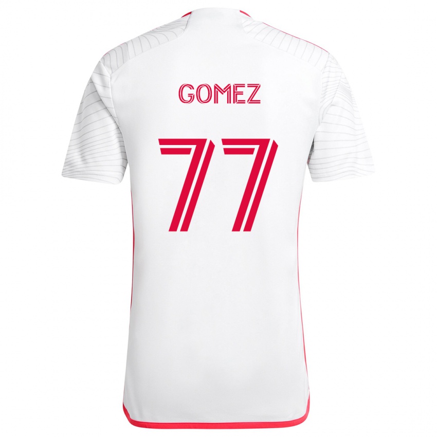 Børn Sam Gomez #77 Hvid Rød Udebane Spillertrøjer 2024/25 Trøje T-Shirt