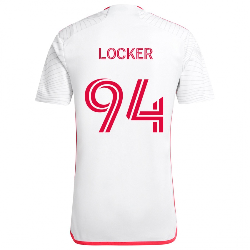 Børn Carson Locker #94 Hvid Rød Udebane Spillertrøjer 2024/25 Trøje T-Shirt