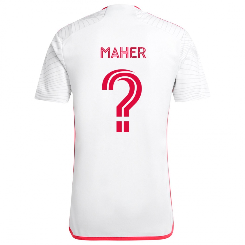 Børn Josh Maher #0 Hvid Rød Udebane Spillertrøjer 2024/25 Trøje T-Shirt