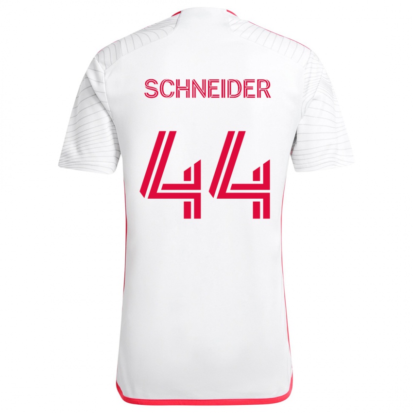 Børn Max Schneider #44 Hvid Rød Udebane Spillertrøjer 2024/25 Trøje T-Shirt