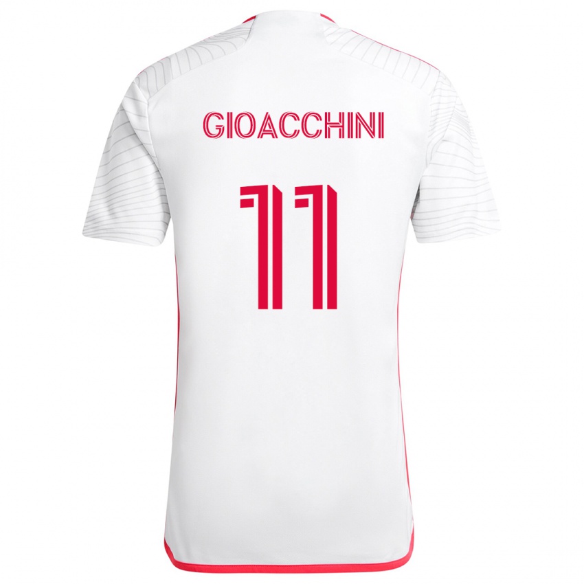 Børn Nicholas Gioacchini #11 Hvid Rød Udebane Spillertrøjer 2024/25 Trøje T-Shirt