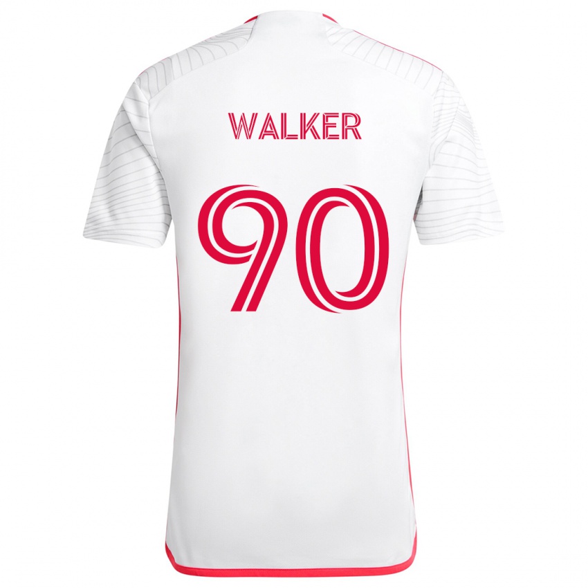 Børn Eric Walker #90 Hvid Rød Udebane Spillertrøjer 2024/25 Trøje T-Shirt