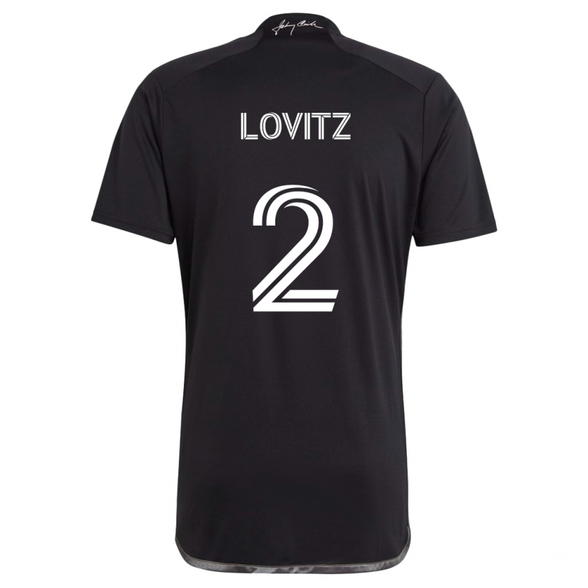 Børn Daniel Lovitz #2 Sort Udebane Spillertrøjer 2024/25 Trøje T-Shirt