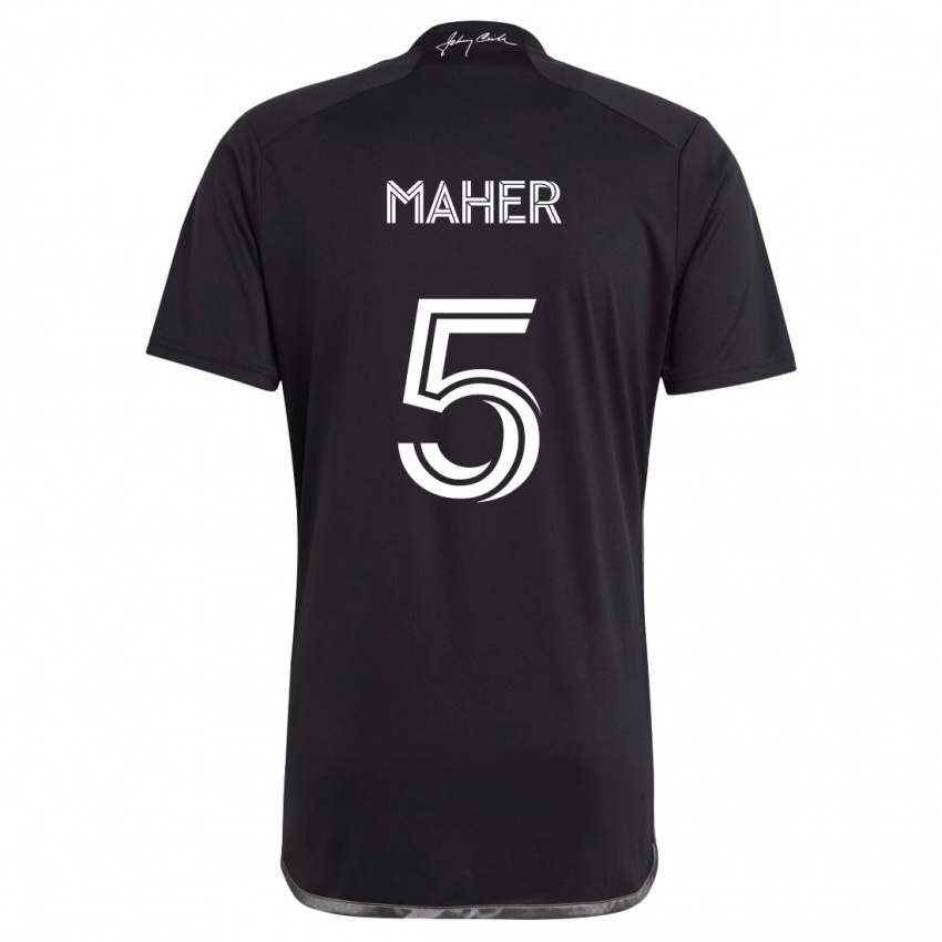 Børn Jack Maher #5 Sort Udebane Spillertrøjer 2024/25 Trøje T-Shirt