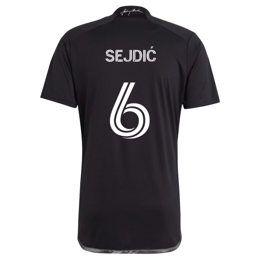 Børn Amar Sejdić #6 Sort Udebane Spillertrøjer 2024/25 Trøje T-Shirt