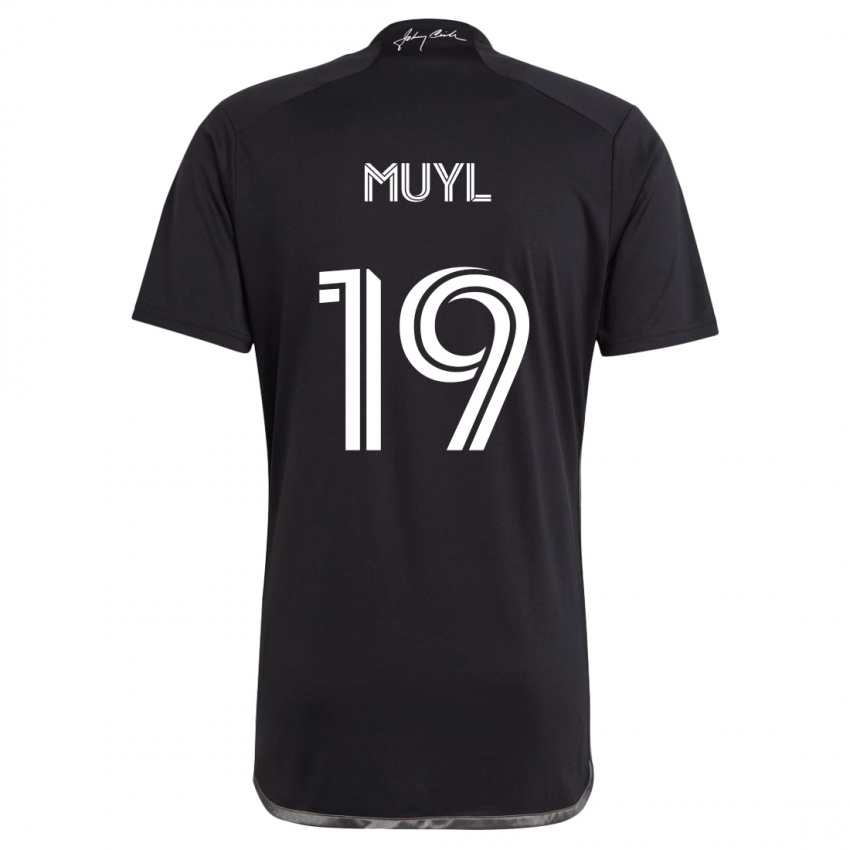 Børn Alex Muyl #19 Sort Udebane Spillertrøjer 2024/25 Trøje T-Shirt