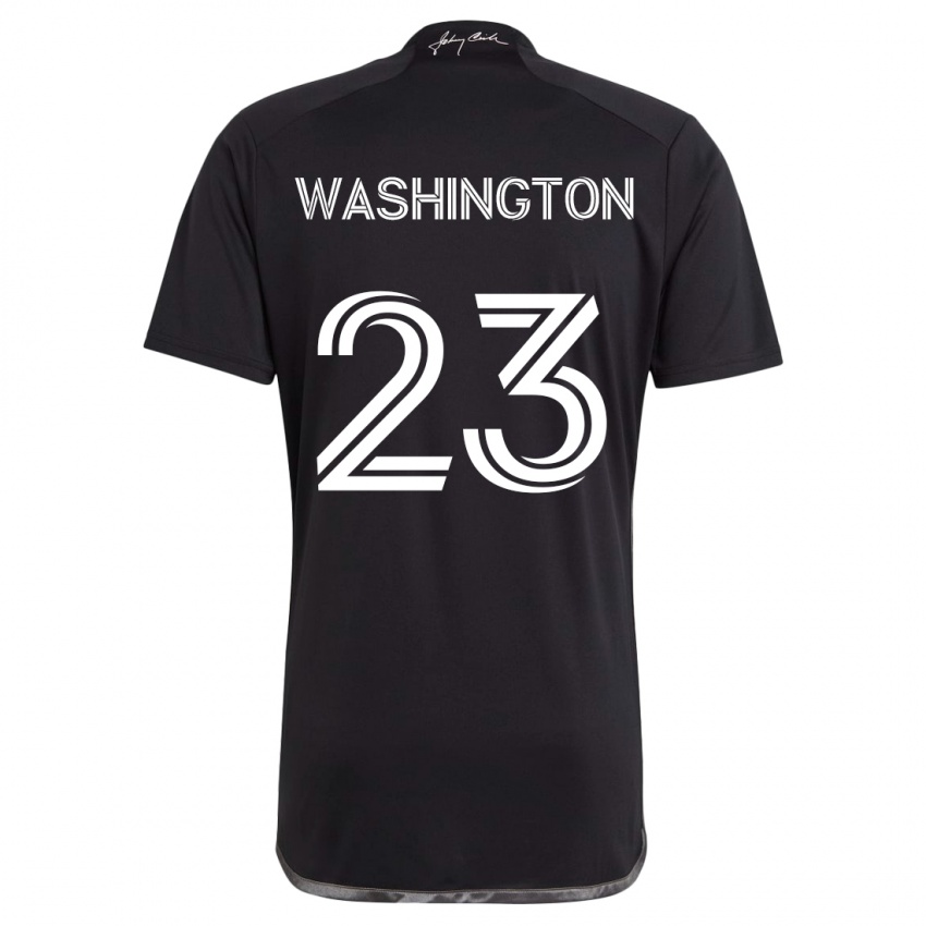 Børn Taylor Washington #23 Sort Udebane Spillertrøjer 2024/25 Trøje T-Shirt