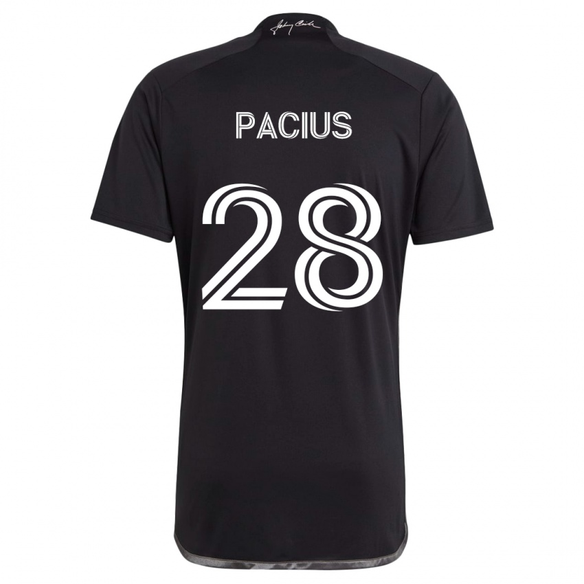 Børn Woobens Pacius #28 Sort Udebane Spillertrøjer 2024/25 Trøje T-Shirt