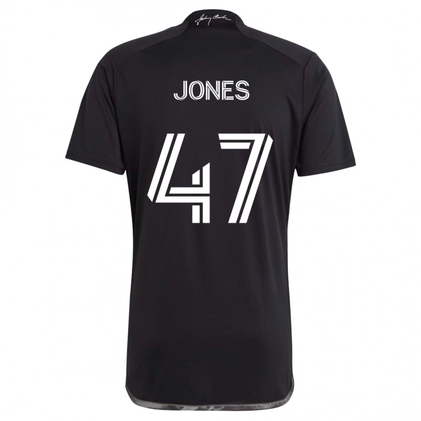 Børn Isaiah Jones #47 Sort Udebane Spillertrøjer 2024/25 Trøje T-Shirt