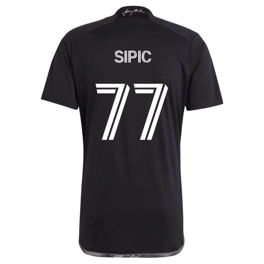 Børn Adem Sipić #77 Sort Udebane Spillertrøjer 2024/25 Trøje T-Shirt