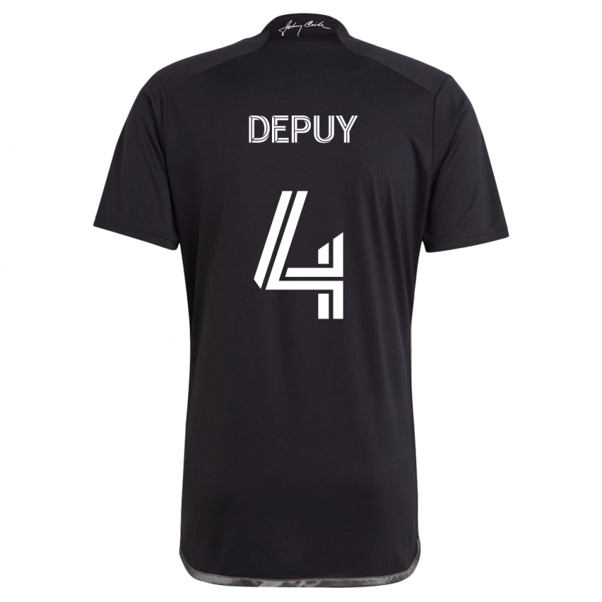 Børn Nick Depuy #4 Sort Udebane Spillertrøjer 2024/25 Trøje T-Shirt