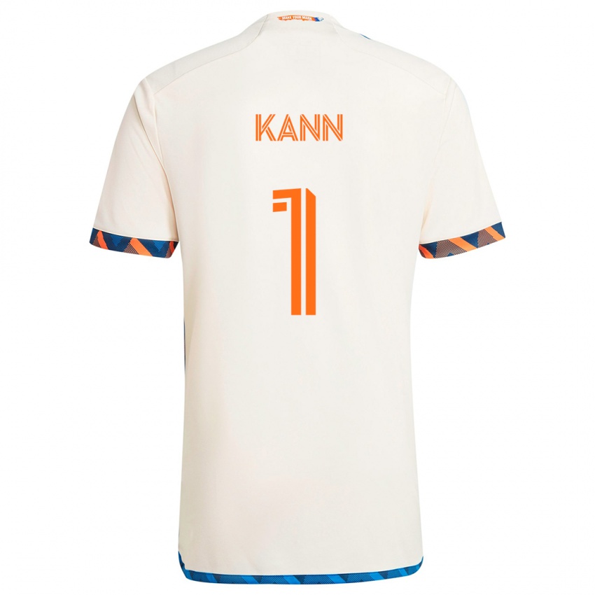 Børn Alec Kann #1 Hvid Orange Udebane Spillertrøjer 2024/25 Trøje T-Shirt