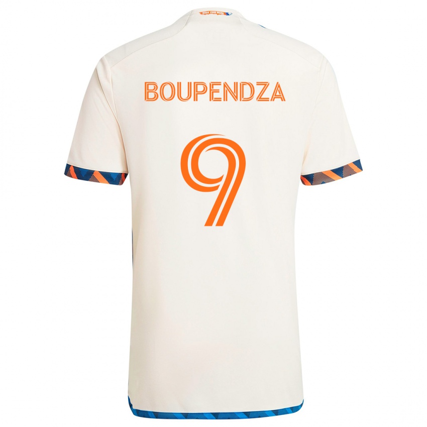 Børn Aaron Boupendza #9 Hvid Orange Udebane Spillertrøjer 2024/25 Trøje T-Shirt