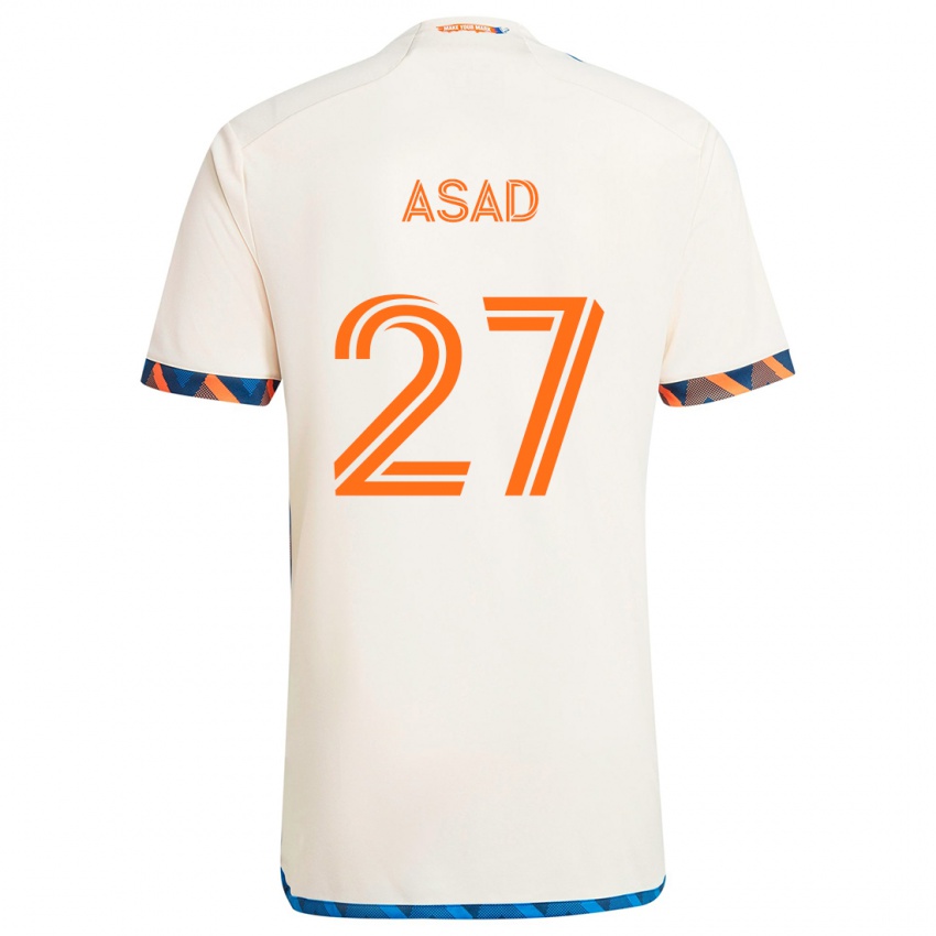 Børn Yamil Asad #27 Hvid Orange Udebane Spillertrøjer 2024/25 Trøje T-Shirt