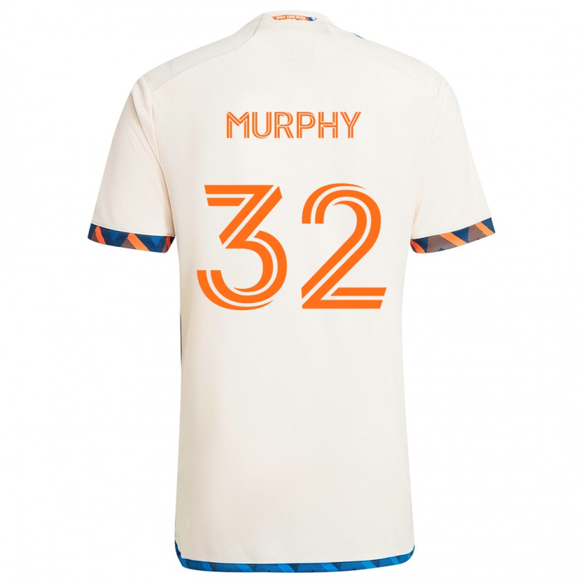 Børn Ian Murphy #32 Hvid Orange Udebane Spillertrøjer 2024/25 Trøje T-Shirt