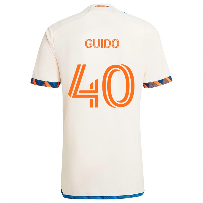 Børn Alejandro Guido #40 Hvid Orange Udebane Spillertrøjer 2024/25 Trøje T-Shirt