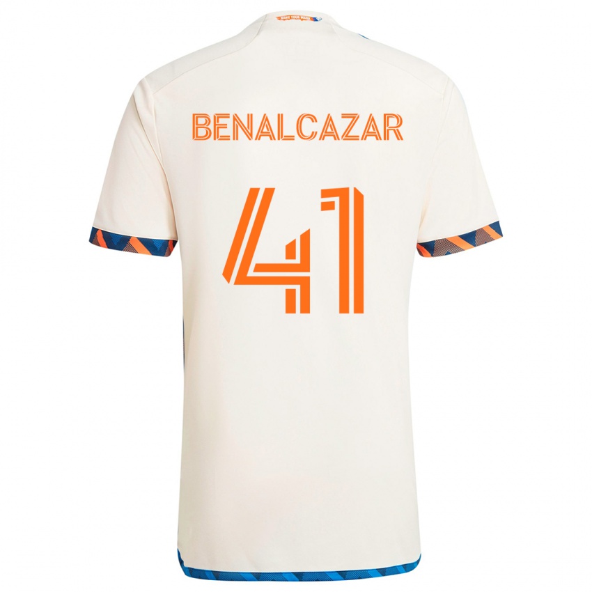 Børn Nico Benalcázar #41 Hvid Orange Udebane Spillertrøjer 2024/25 Trøje T-Shirt