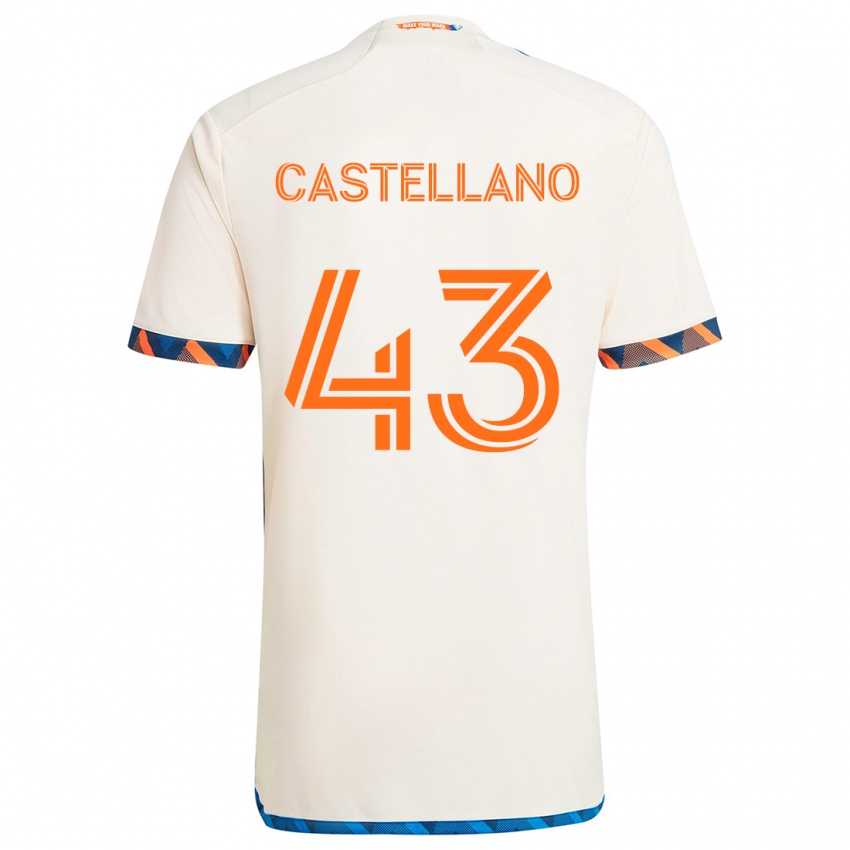 Børn Jesús Castellano #43 Hvid Orange Udebane Spillertrøjer 2024/25 Trøje T-Shirt