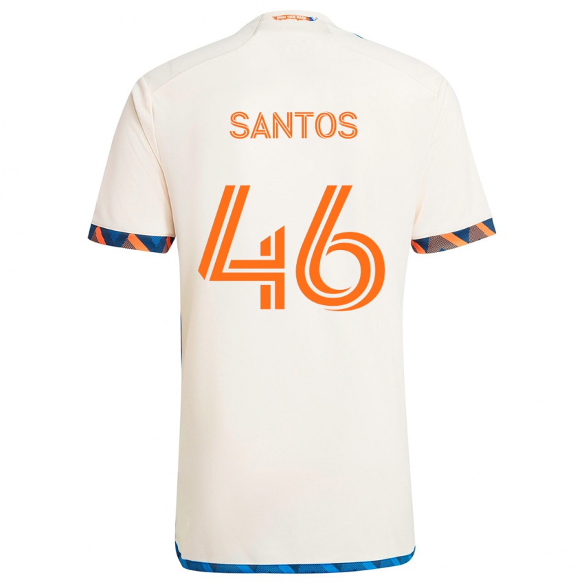 Børn Guilherme Santos #46 Hvid Orange Udebane Spillertrøjer 2024/25 Trøje T-Shirt