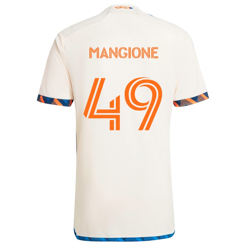 Børn Peter Mangione #49 Hvid Orange Udebane Spillertrøjer 2024/25 Trøje T-Shirt