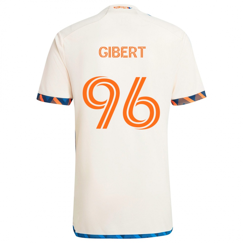 Børn Gaël Gibert #96 Hvid Orange Udebane Spillertrøjer 2024/25 Trøje T-Shirt