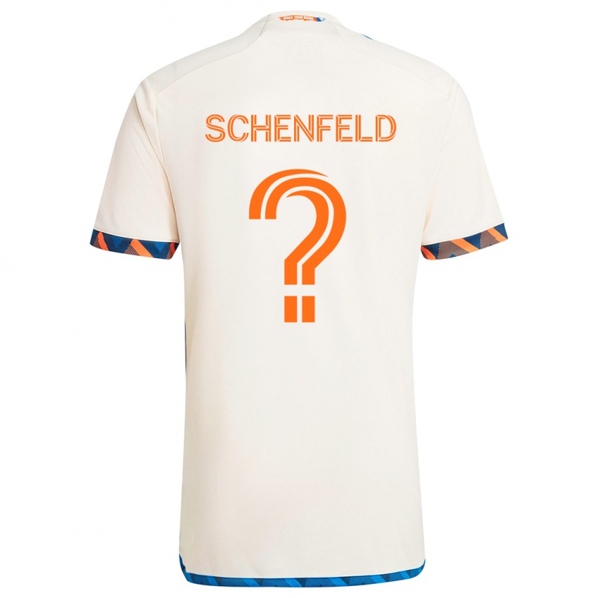 Børn Matthew Schenfeld #0 Hvid Orange Udebane Spillertrøjer 2024/25 Trøje T-Shirt