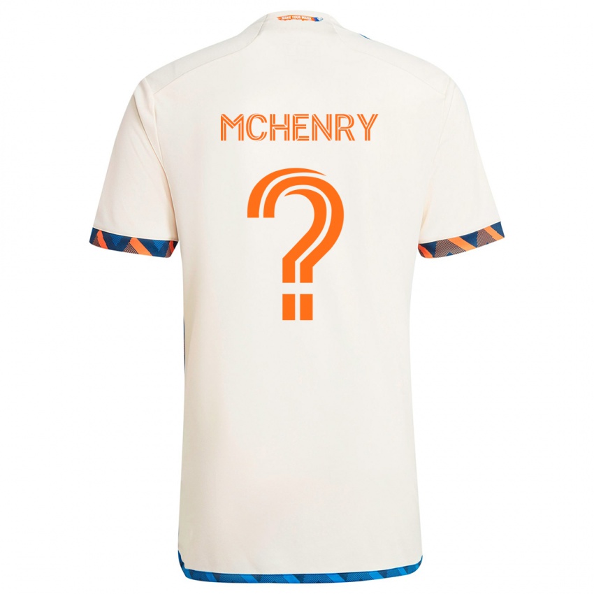 Børn Nicholas Mchenry #0 Hvid Orange Udebane Spillertrøjer 2024/25 Trøje T-Shirt