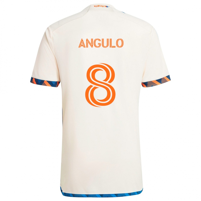 Børn Marco Angulo #8 Hvid Orange Udebane Spillertrøjer 2024/25 Trøje T-Shirt