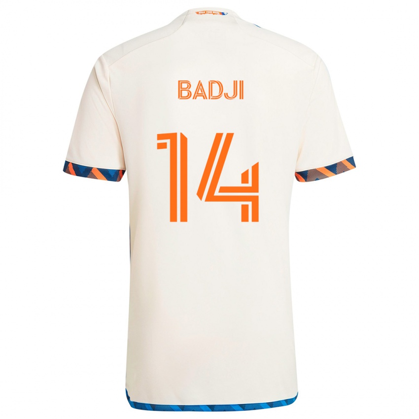 Børn Dominique Badji #14 Hvid Orange Udebane Spillertrøjer 2024/25 Trøje T-Shirt