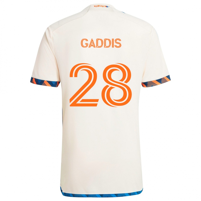 Børn Raymon Gaddis #28 Hvid Orange Udebane Spillertrøjer 2024/25 Trøje T-Shirt