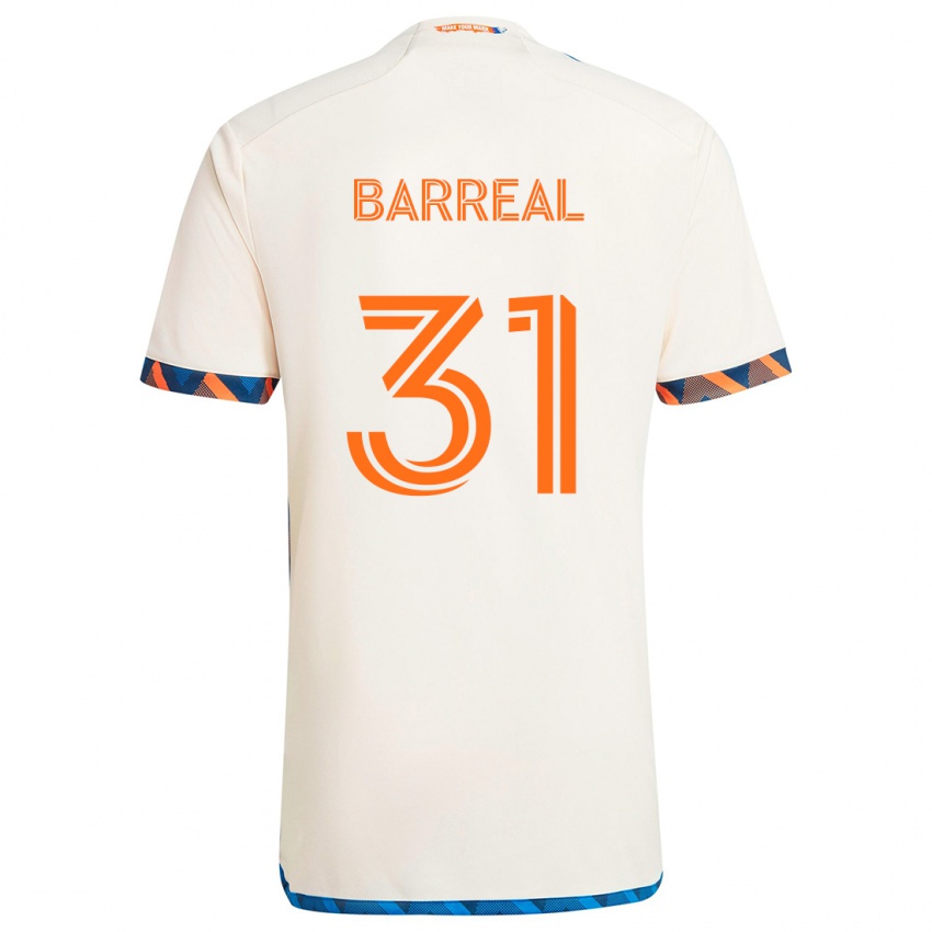 Børn Álvaro Barreal #31 Hvid Orange Udebane Spillertrøjer 2024/25 Trøje T-Shirt