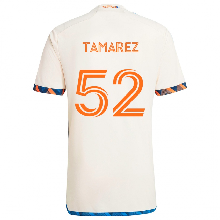 Børn Lucas Tamarez #52 Hvid Orange Udebane Spillertrøjer 2024/25 Trøje T-Shirt