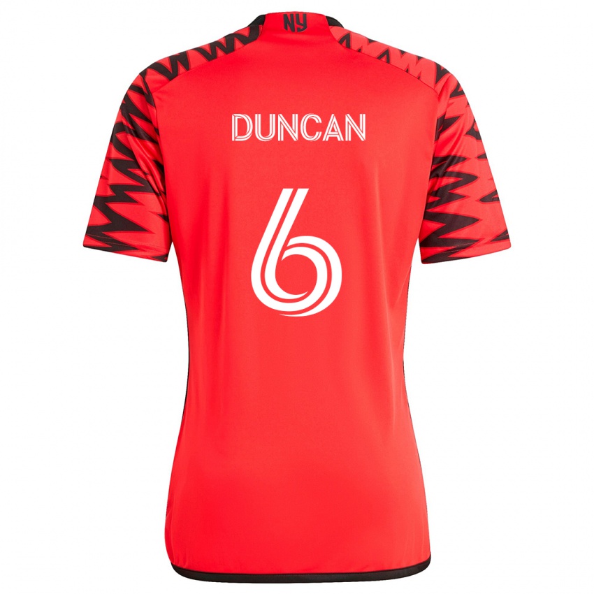 Børn Kyle Duncan #6 Rød Sort Hvid Udebane Spillertrøjer 2024/25 Trøje T-Shirt