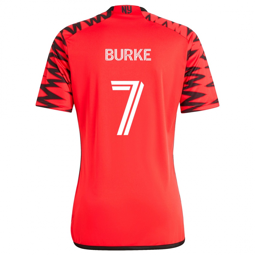 Børn Cory Burke #7 Rød Sort Hvid Udebane Spillertrøjer 2024/25 Trøje T-Shirt