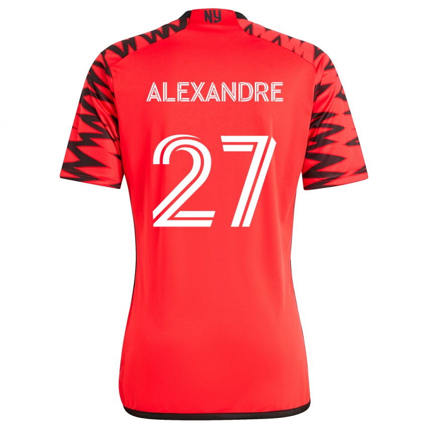 Børn Davi Alexandre #27 Rød Sort Hvid Udebane Spillertrøjer 2024/25 Trøje T-Shirt