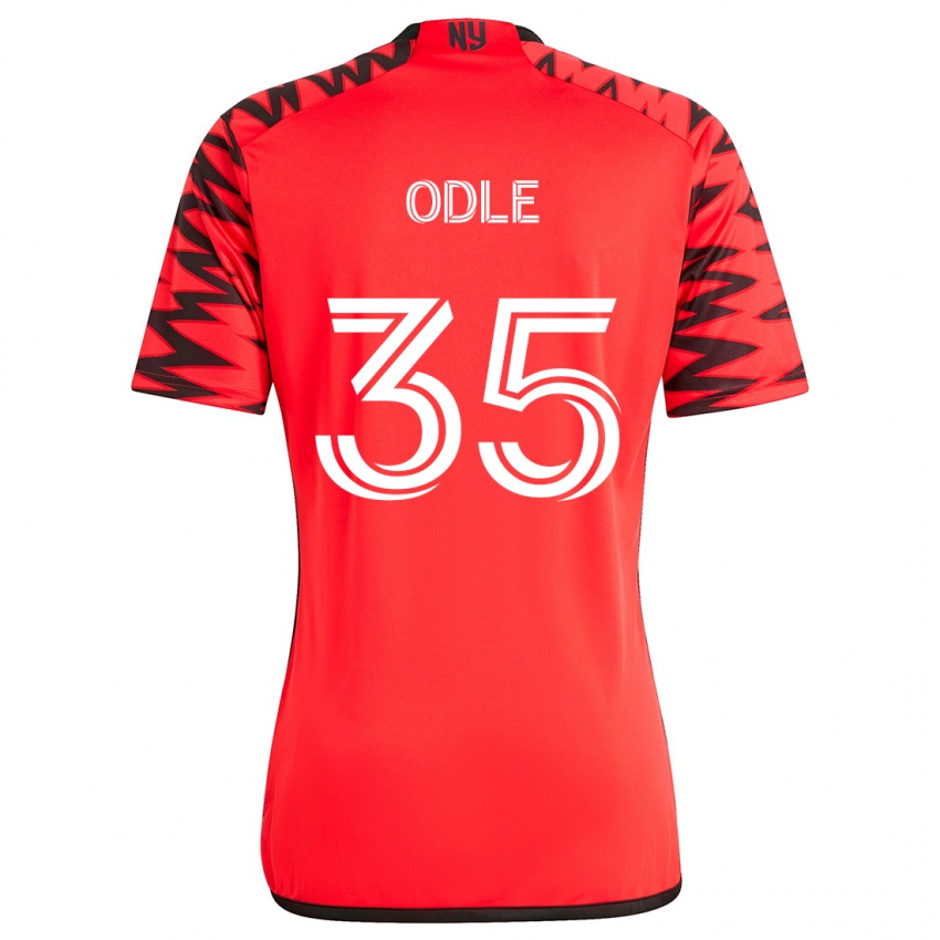 Børn Dallas Odle #35 Rød Sort Hvid Udebane Spillertrøjer 2024/25 Trøje T-Shirt