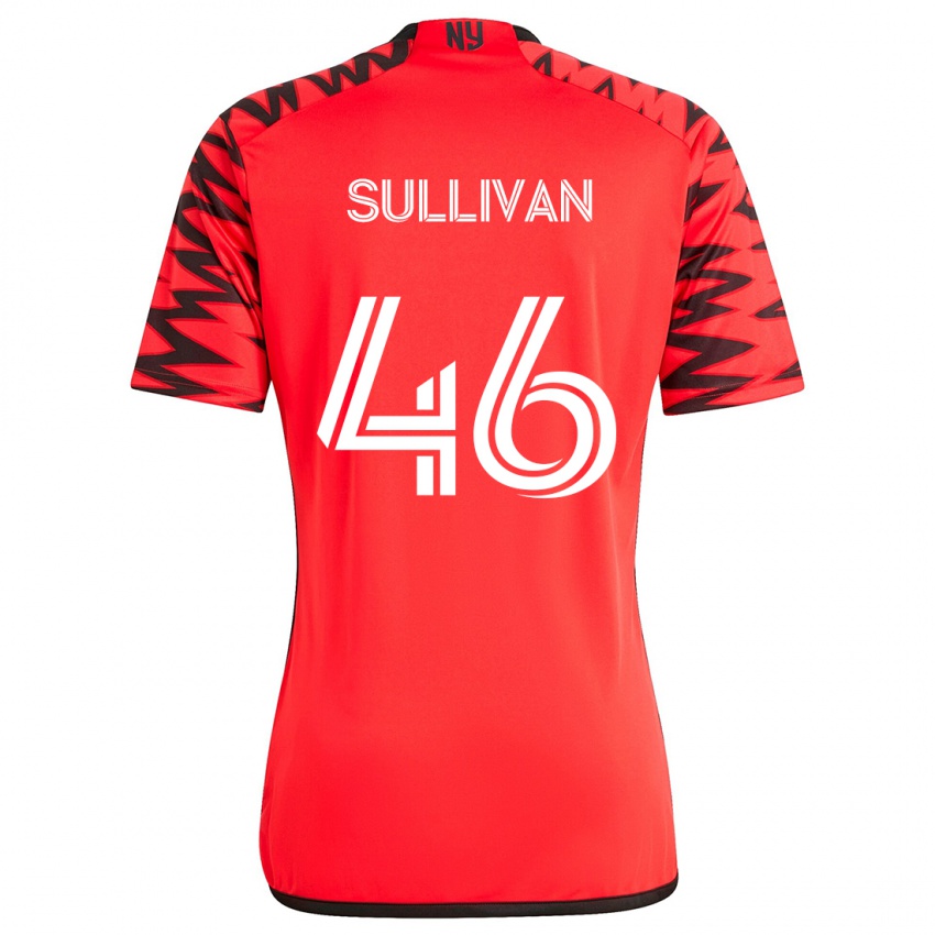 Børn Dylan Sullivan #46 Rød Sort Hvid Udebane Spillertrøjer 2024/25 Trøje T-Shirt