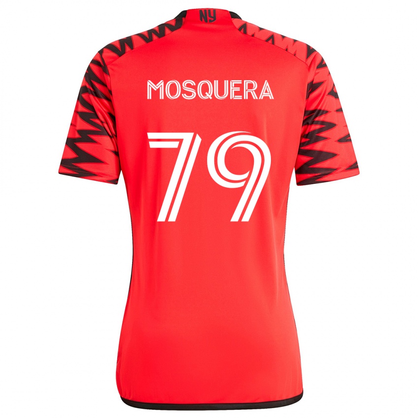 Børn Rafael Mosquera #79 Rød Sort Hvid Udebane Spillertrøjer 2024/25 Trøje T-Shirt