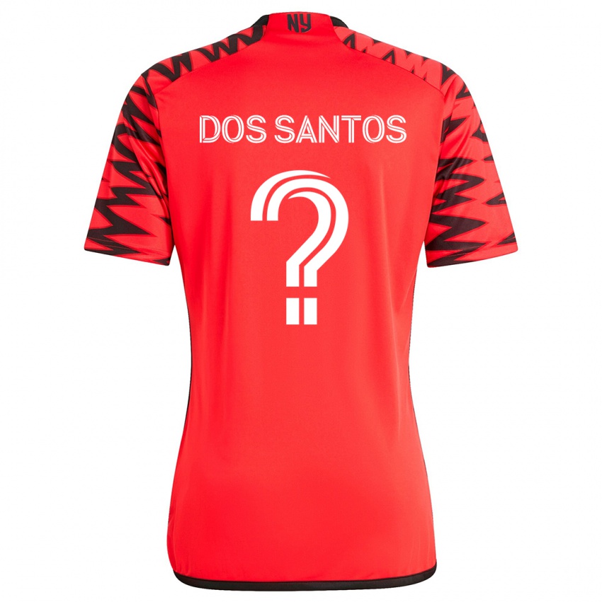 Børn Matthew Dos Santos #0 Rød Sort Hvid Udebane Spillertrøjer 2024/25 Trøje T-Shirt