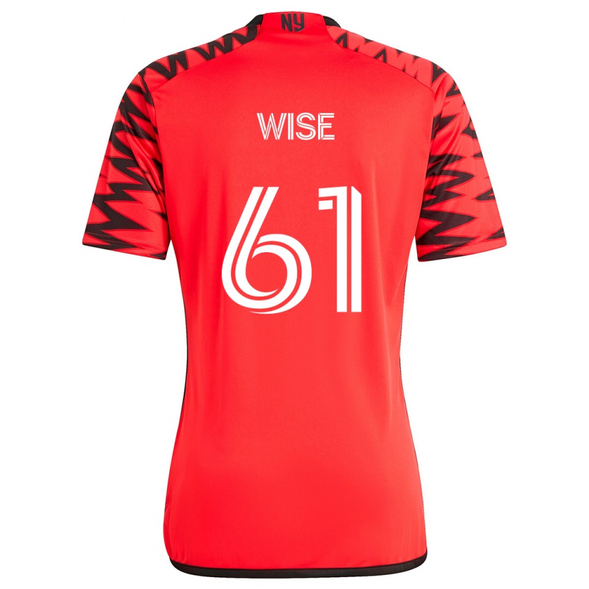 Børn Henry Wise #61 Rød Sort Hvid Udebane Spillertrøjer 2024/25 Trøje T-Shirt