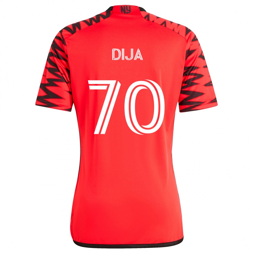 Børn Dija #70 Rød Sort Hvid Udebane Spillertrøjer 2024/25 Trøje T-Shirt