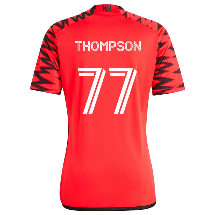 Børn Amos Shapiro-Thompson #77 Rød Sort Hvid Udebane Spillertrøjer 2024/25 Trøje T-Shirt