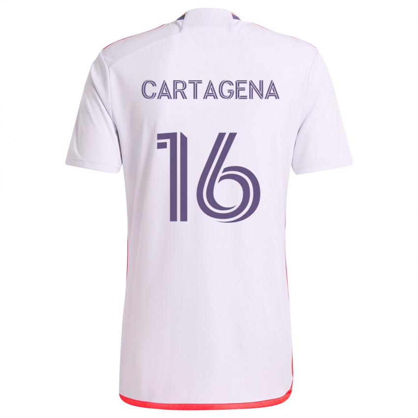 Børn Wilder Cartagena #16 Hvid Rød Lilla Udebane Spillertrøjer 2024/25 Trøje T-Shirt