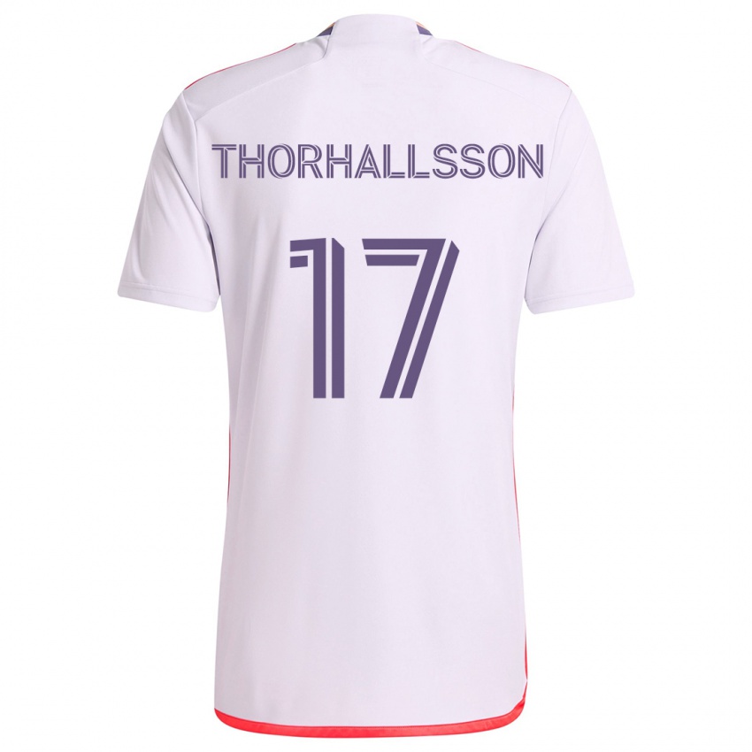 Børn Dagur Dan Thórhallsson #17 Hvid Rød Lilla Udebane Spillertrøjer 2024/25 Trøje T-Shirt